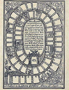 Antiguo grabado del Juego de la Oca