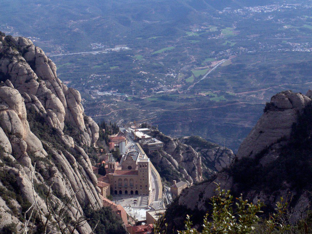 El Monasterio de Montserrat en vista aérea