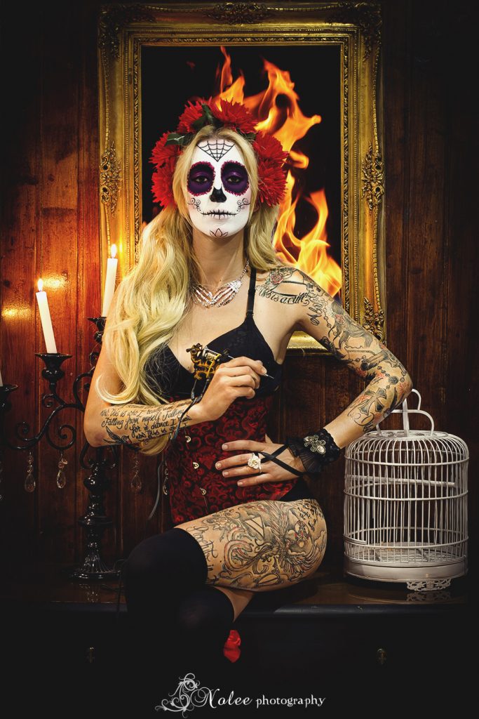 La modelo Kelly Salgado para la sesión de Samhain por Ruth Terleiro, Nolee Photography