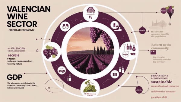 Portada del preprint sobre la contribución del sector del vino a la economía circular en la Comunidad Valenciana publicado en 2025