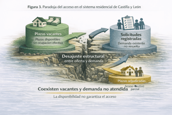 Paradoja del sistema residencial con plazas vacantes y demanda no atendida en Castilla y León